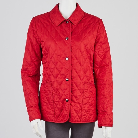 burberry quilted red jacket